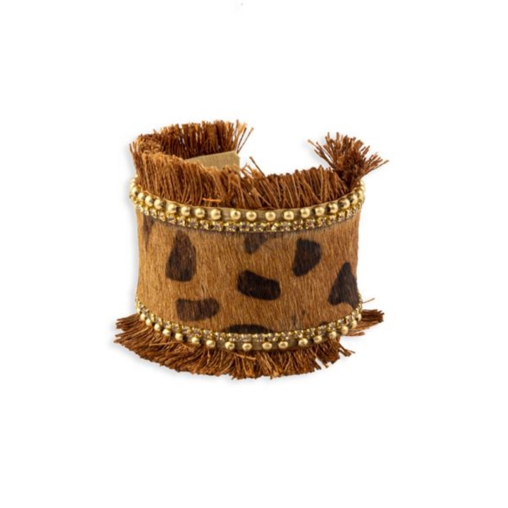 TOUCH OF THE WILD HAIR-ON HIDE CUFF STYLE BRACELET